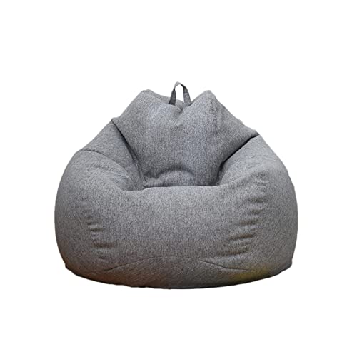 Highdi Pouf Poltrona Sacco Bambini & Adulti Bean Bag Fodera per Sacco di Fagioli per Decorazione della Soggiorno Camera Giardino Salotto Balcone, Senza Ripieno (Grigio Scuro,90x110cm)