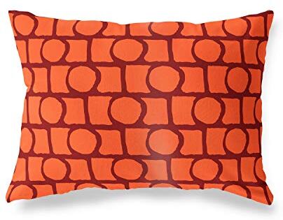 Bonamaison Arancio-Bordeaux Fodera per Cuscino Cotone e Copricuscini Federa per Divano Casa Soggiorno Camera da Letto Decorazione Interni ed Esterni, 45x60 Cm Progettata e Prodotta in Turchia