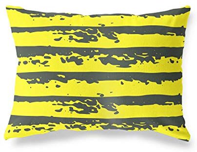 Bonamaison Neon Giallo-Fumi Fodera per Cuscino Cotone e Copricuscini Federa per Divano Casa Soggiorno Camera da Letto Decorazione Interni ed Esterni, 45x60 Cm Progettata e Prodotta in Turchia