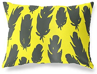 Bonamaison Neon Giallo-Fumi Fodera per Cuscino Cotone e Copricuscini Federa per Divano Casa Soggiorno Camera da Letto Decorazione Interni ed Esterni, 35x50 Cm Progettata e Prodotta in Turchia