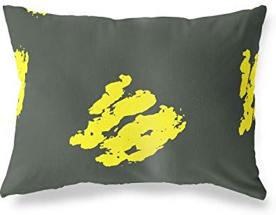 Bonamaison Neon Giallo-Fumi Fodera per Cuscino Cotone e Copricuscini Federa per Divano Casa Soggiorno Camera da Letto Decorazione Interni ed Esterni, 35x50 Cm Progettata e Prodotta in Turchia