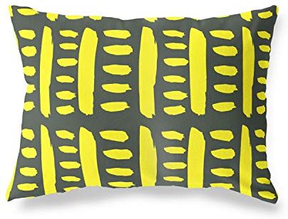 Bonamaison Neon Giallo-Fumi Fodera per Cuscino Cotone e Copricuscini Federa per Divano Casa Soggiorno Camera da Letto Decorazione Interni ed Esterni, 35x50 Cm Progettata e Prodotta in Turchia