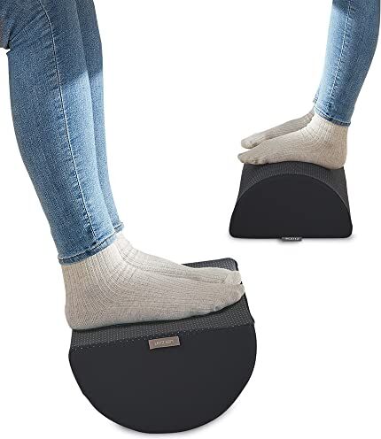 Leitz Ergo Cosy Poggiapiedi Regolabile per Gambe e Ginocchia, Adatto alla Scrivania dell'Ufficio/Casa, Realizzato in Gomma Piuma con Rivestimento in Tessuto, 260 x 140 x 405 mm Grigio Velluto