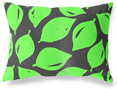 Bonamaison Neon Verde-Fumi Fodera per Cuscino Cotone e Copricuscini Federa per Divano Casa Soggiorno Camera da Letto Decorazione Interni ed Esterni, 45x60 Cm Progettata e Prodotta in Turchia