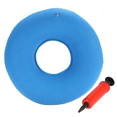 Fyearfly Cuscino Gonfiabile Per Anello a Ciambella, 3 Colori Nuovo Cuscino Per Sedia Gonfiabile Rotondo Supporto Per Anca Cuscino Per Sedile Emorroidi con Pompa Per Casa, Auto O Ufficio(blu)