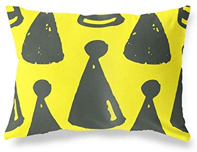 Bonamaison Neon Giallo-Fumi Fodera per Cuscino Cotone e Copricuscini Federa per Divano Casa Soggiorno Camera da Letto Decorazione Interni ed Esterni, 35x50 Cm Progettata e Prodotta in Turchia