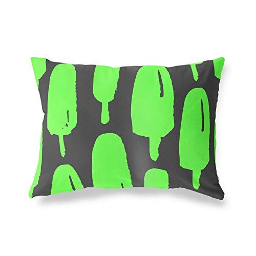 Bonamaison Neon Verde-Fumi Fodera per Cuscino Cotone e Copricuscini Federa per Divano Casa Soggiorno Camera da Letto Decorazione Interni ed Esterni, 45x60 Cm Progettata e Prodotta in Turchia