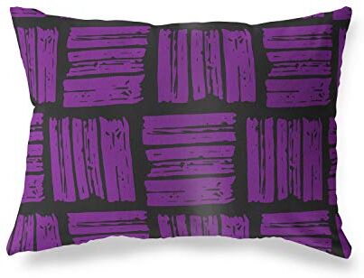 Bonamaison Viola-Nero Fodera per Cuscino Cotone e Copricuscini Federa per Divano Casa Soggiorno Camera da Letto Decorazione Interni ed Esterni, 35x50 Cm Progettata e Prodotta in Turchia