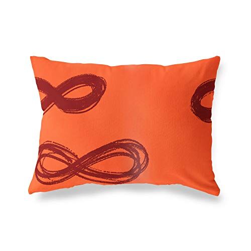 Bonamaison Arancio-Bordeaux Fodera per Cuscino Cotone e Copricuscini Federa per Divano Casa Soggiorno Camera da Letto Decorazione Interni ed Esterni, 35x50 Cm Progettata e Prodotta in Turchia