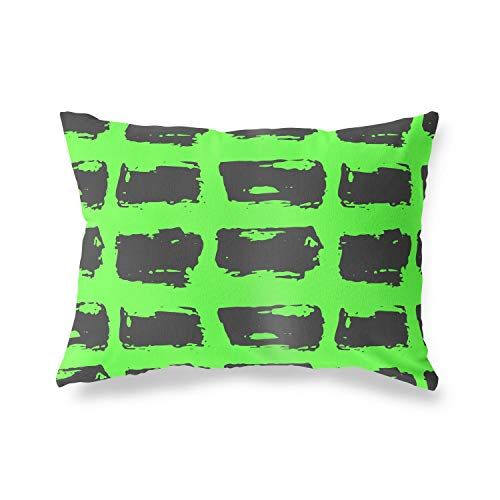 Bonamaison Neon Verde-Fumi Fodera per Cuscino Cotone e Copricuscini Federa per Divano Casa Soggiorno Camera da Letto Decorazione Interni ed Esterni, 45x60 Cm Progettata e Prodotta in Turchia