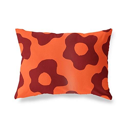 Bonamaison Arancio-Bordeaux Fodera per Cuscino Cotone e Copricuscini Federa per Divano Casa Soggiorno Camera da Letto Decorazione Interni ed Esterni, 45x60 Cm Progettata e Prodotta in Turchia