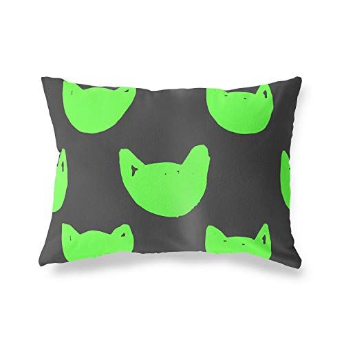 Bonamaison Neon Verde-Fumi Fodera per Cuscino Cotone e Copricuscini Federa per Divano Casa Soggiorno Camera da Letto Decorazione Interni ed Esterni, 45x60 Cm Progettata e Prodotta in Turchia