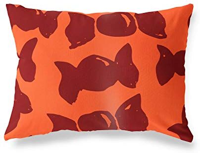 Bonamaison Arancio-Bordeaux Fodera per Cuscino Cotone e Copricuscini Federa per Divano Casa Soggiorno Camera da Letto Decorazione Interni ed Esterni, 45x60 Cm Progettata e Prodotta in Turchia