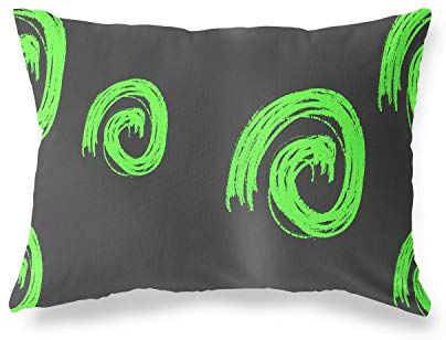 Bonamaison Neon Verde-Fumi Fodera per Cuscino Cotone e Copricuscini Federa per Divano Casa Soggiorno Camera da Letto Decorazione Interni ed Esterni, 45x60 Cm Progettata e Prodotta in Turchia