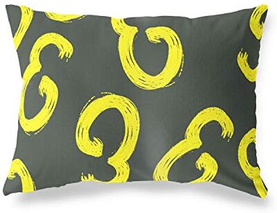 Bonamaison Neon Giallo-Fumi Fodera per Cuscino Cotone e Copricuscini Federa per Divano Casa Soggiorno Camera da Letto Decorazione Interni ed Esterni, 35x50 Cm Progettata e Prodotta in Turchia