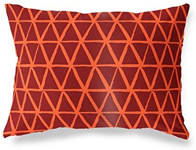 Bonamaison Arancio-Bordeaux Fodera per Cuscino Cotone e Copricuscini Federa per Divano Casa Soggiorno Camera da Letto Decorazione Interni ed Esterni, 45x60 Cm Progettata e Prodotta in Turchia