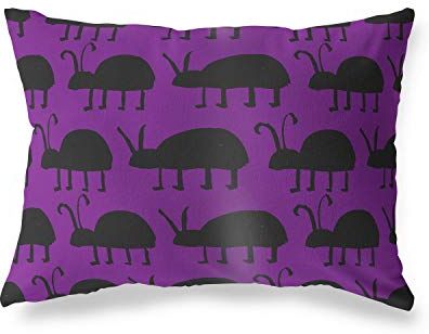 Bonamaison Viola-Nero Fodera per Cuscino Cotone e Copricuscini Federa per Divano Casa Soggiorno Camera da Letto Decorazione Interni ed Esterni, 45x60 Cm Progettata e Prodotta in Turchia