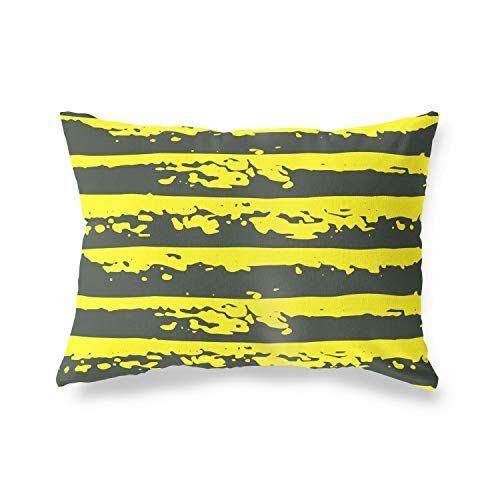 Bonamaison Neon Giallo-Fumi Fodera per Cuscino Cotone e Copricuscini Federa per Divano Casa Soggiorno Camera da Letto Decorazione Interni ed Esterni, 35x50 Cm Progettata e Prodotta in Turchia