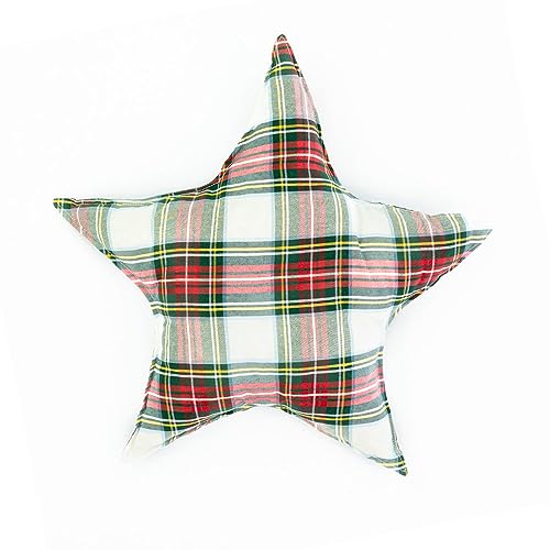 Declea Cuscino a forma di stella per divano o letto Fatto a Mano Federa Cuscino Decorativo natalizio in tartan per arredo divano, letto, pouf, Tartan