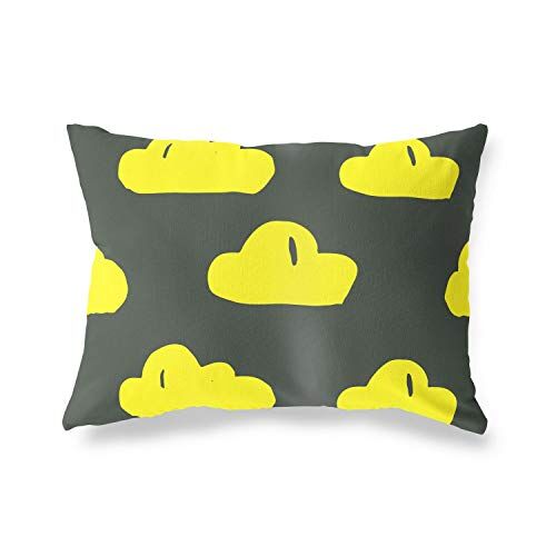 Bonamaison Neon Giallo-Fumi Fodera per Cuscino Cotone e Copricuscini Federa per Divano Casa Soggiorno Camera da Letto Decorazione Interni ed Esterni, 35x50 Cm Progettata e Prodotta in Turchia