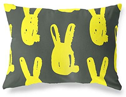 Bonamaison Neon Giallo-Fumi Fodera per Cuscino Cotone e Copricuscini Federa per Divano Casa Soggiorno Camera da Letto Decorazione Interni ed Esterni, 35x50 Cm Progettata e Prodotta in Turchia