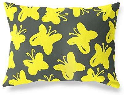 Bonamaison Neon Giallo-Fumi Fodera per Cuscino Cotone e Copricuscini Federa per Divano Casa Soggiorno Camera da Letto Decorazione Interni ed Esterni, 35x50 Cm Progettata e Prodotta in Turchia