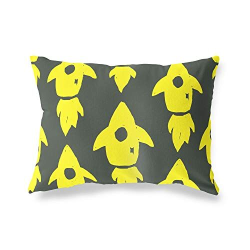 Bonamaison Neon Giallo-Fumi Fodera per Cuscino Cotone e Copricuscini Federa per Divano Casa Soggiorno Camera da Letto Decorazione Interni ed Esterni, 35x50 Cm Progettata e Prodotta in Turchia