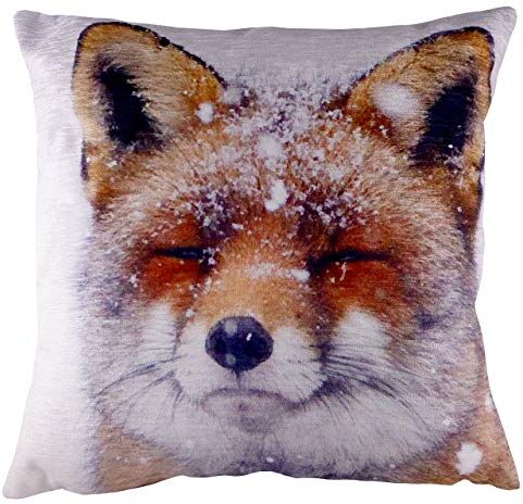 Evans Lichfield Ritratto Fox Poliestere Imbottito Cuscino, Multicolore, 43 x 43 cm