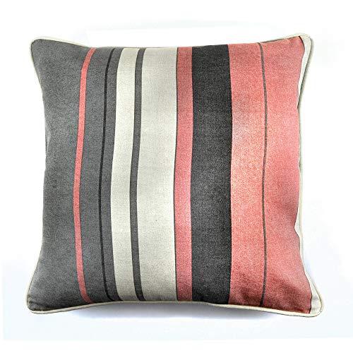 Fusion Whitworth Stripe Cuscino Imbottito, 100% Cotone 100Percent_Poliestere, Blush, Cushion (Filled): 43 x 43cm