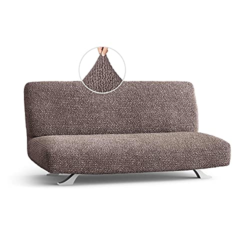 Menotti Fodera per divano letto a 2 o 3 posti per divano e poltrona elasticizzato in tessuto – Microfibra – Choco (divano letto senza braccioli)