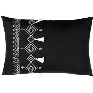 furn. Cuscino imbottito in poliestere con nappe ricamate in cotone Pritta furn. Cuscino imbottito in poliestere con nappe ricamate in cotone Pritta