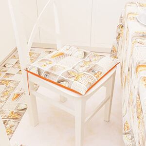 PETTI Artigiani Italiani Cuscini per Sedia Cucina 4 punti Set da 6 Pezzi, Copricuscini Sedia in Cotone con Laccetti 40x40 cm Set da 6 Disegno Lidia Arancio 100% Made in Italy PETTI Artigiani Italiani Cuscini per Sedia Cucina 4 punti Set da 6 Pezzi, Copricuscini Sedia in Cotone con Laccetti 40x40 cm Set da 6 Disegno Lidia Arancio 100% Made in Italy