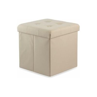 Galileo Casa pouff Contenitore finta pelle Avorio 37.5x37.5x38cm, Bianco Galileo Casa pouff Contenitore finta pelle Avorio 37.5x37.5x38cm, Bianco