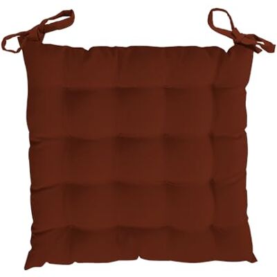 Soleil d'ocre , Cuscino per sedia trapuntato in Cotone 40x40x5 cm PANAMA terracotta Soleil d'ocre , Cuscino per sedia trapuntato in Cotone 40x40x5 cm PANAMA terracotta