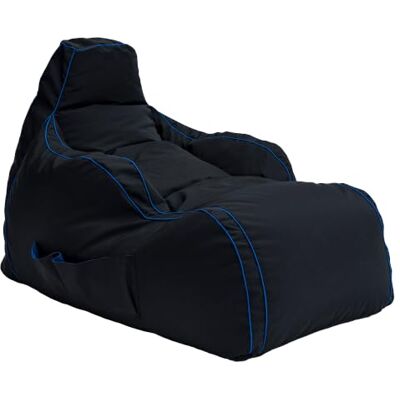 Game Over Bean Bag Chaise Longue per Video Gaming Puff Poltrona Sacco per Soggiorno e Interni Tasche Laterali per Controller Supporto per Cuffie Design Ergonomico (Fulmine Ceruleo) Game Over Bean Bag Chaise Longue per Video Gaming Puff Poltrona Sacco per Soggiorno e Interni Tasche Laterali per Controller Supporto per Cuffie Design Ergonomico (Fulmine Ceruleo)