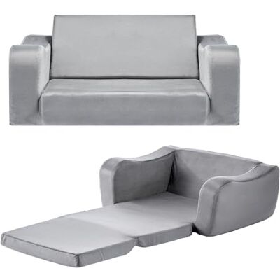 VEVOR Divano per Bambini Pieghevole, Poltroncina per Bambini in Spugna 28D Divano Reclinabile Pieghevole Poltroncina Letto 18 mesi 6 anni, Poltrona Colore Grigio VEVOR Divano per Bambini Pieghevole, Poltroncina per Bambini in Spugna 28D Divano Reclinabile Pieghevole Poltroncina Letto 18 mesi 6 anni, Poltrona Colore Grigio