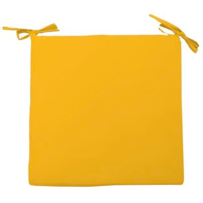 Soleil d'ocre , Cuscino per sedia Alix, poliestere, giallo brillante, 40x40x3 cm Soleil d'ocre , Cuscino per sedia Alix, poliestere, giallo brillante, 40x40x3 cm