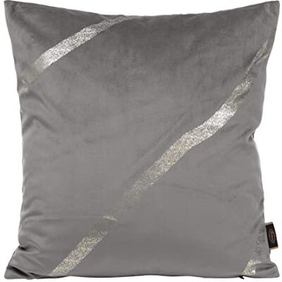 Eurofirany Elegante federa in velluto con stampa, 45 x 45 cm, rivestimento in velluto, morbido cuscino per divano, cintura inclinata, grigio Eurofirany Elegante federa in velluto con stampa, 45 x 45 cm, rivestimento in velluto, morbido cuscino per divano, cintura inclinata, grigio