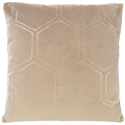 Eurofirany Elegante federa per cuscino in velluto con stampa, 45 x 45 cm, federa per cuscino in velluto morbido, cuscino per divano, colore: beige Eurofirany Elegante federa per cuscino in velluto con stampa, 45 x 45 cm, federa per cuscino in velluto morbido, cuscino per divano, colore: beige