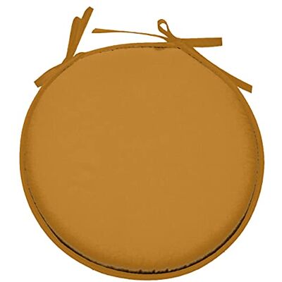 Stof Cuscino per sedia Misura ø: 40 cm 100% poliestere Colore curry Modello Nelson Qualità eccezionale Confortevole ed elegante Facile da pulire Stof Cuscino per sedia Misura ø: 40 cm 100% poliestere Colore curry Modello Nelson Qualità eccezionale Confortevole ed elegante Facile da pulire