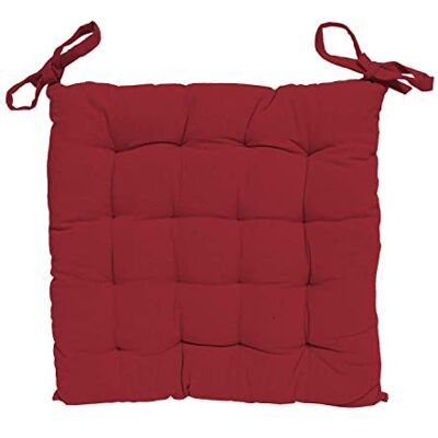 Soleil d'ocre , Alix Cuscino per sedia trapuntato, poliestere, rosso, 40x5x40 cm Soleil d'ocre , Alix Cuscino per sedia trapuntato, poliestere, rosso, 40x5x40 cm