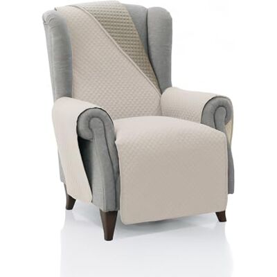 FAVERTI ® Copri poltrona imbottita 1 posto 55 cm (seduta) Modello Requena, beige, ecru reversibile protezione compatibile con poltrone relax e paraorecchie tela lavabile, prodotto in Spagna FAVERTI ® Copri poltrona imbottita 1 posto 55 cm (seduta) Modello Requena, beige, ecru reversibile protezione compatibile con poltrone relax e paraorecchie tela lavabile, prodotto in Spagna