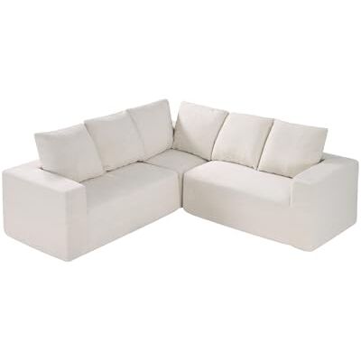 VEVOR Divano Modulare a Letto Angolare a Forma di L con Schiuma, Divano Imbottito in Velluto Capacità Carico 545 kg Lunghezza 210 cm con Cuscini, Mobile per Soggiorno Salone Casa, Beige VEVOR Divano Modulare a Letto Angolare a Forma di L con Schiuma, Divano Imbottito in Velluto Capacità Carico 545 kg Lunghezza 210 cm con Cuscini, Mobile per Soggiorno Salone Casa, Beige