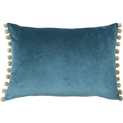 Copridivano in Velluto Fiesta con Pom Pom - Turchese - Taglia Unica Copridivano in Velluto Fiesta con Pom Pom - Turchese - Taglia Unica