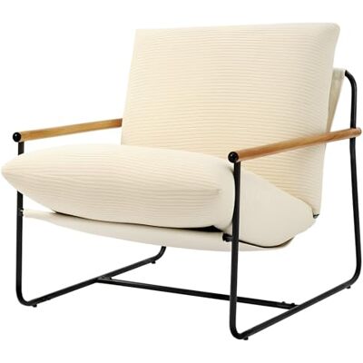 VEVOR Poltrona da Soggiorno Lounge, Sedia Imbottita con Schiuma, Struttura in Metallo e Cuscino Rimovibile, Sedia Rilassante per Soggiorno, Camera da Letto, Sala Lettura, Ufficio, Beige VEVOR Poltrona da Soggiorno Lounge, Sedia Imbottita con Schiuma, Struttura in Metallo e Cuscino Rimovibile, Sedia Rilassante per Soggiorno, Camera da Letto, Sala Lettura, Ufficio, Beige