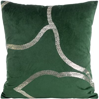 Eurofirany Elegante federa per cuscino in velluto, con stampa, 45 x 45 cm, rivestimento in velluto, morbido cuscino per divano, motivo geometrico 5, verde scuro Eurofirany Elegante federa per cuscino in velluto, con stampa, 45 x 45 cm, rivestimento in velluto, morbido cuscino per divano, motivo geometrico 5, verde scuro