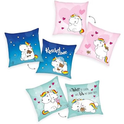 Herding Pummel l’unicorno Set da 3 cuscini decorativi e morbidi, da coccole, per bambini, 100% poliestere, 40 x 40 cm Herding Pummel l’unicorno Set da 3 cuscini decorativi e morbidi, da coccole, per bambini, 100% poliestere, 40 x 40 cm