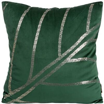 Eurofirany Elegante federa per cuscino in velluto, con stampa, 45 x 45 cm, rivestimento in velluto, morbido cuscino per divano, motivo geometrico 4, verde scuro Eurofirany Elegante federa per cuscino in velluto, con stampa, 45 x 45 cm, rivestimento in velluto, morbido cuscino per divano, motivo geometrico 4, verde scuro