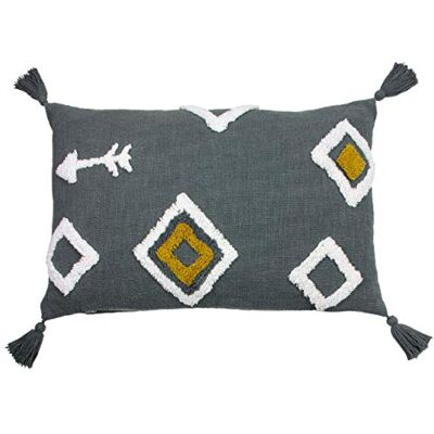 Furn Inka Cuscino in Cotone Tuffato e con Frange - Unisex Furn Inka Cuscino in Cotone Tuffato e con Frange - Unisex
