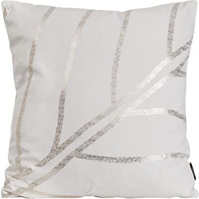 Eurofirany Elegante federa per cuscino in velluto, con stampa, 45 x 45 cm, in velluto, morbido cuscino per divano, motivo geometrico 4, bianco Eurofirany Elegante federa per cuscino in velluto, con stampa, 45 x 45 cm, in velluto, morbido cuscino per divano, motivo geometrico 4, bianco